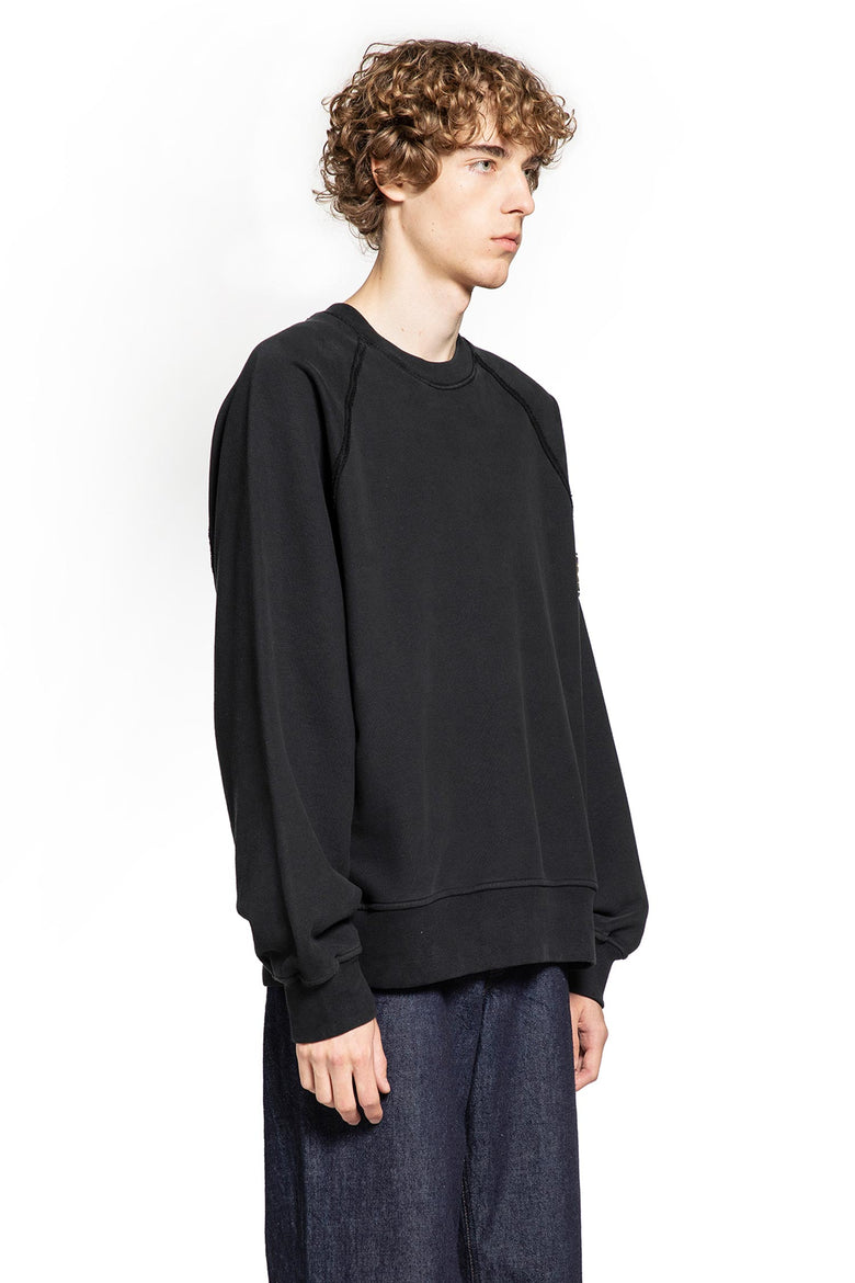 STONE ISLAND MAN BLACK SWEATSHIRTS