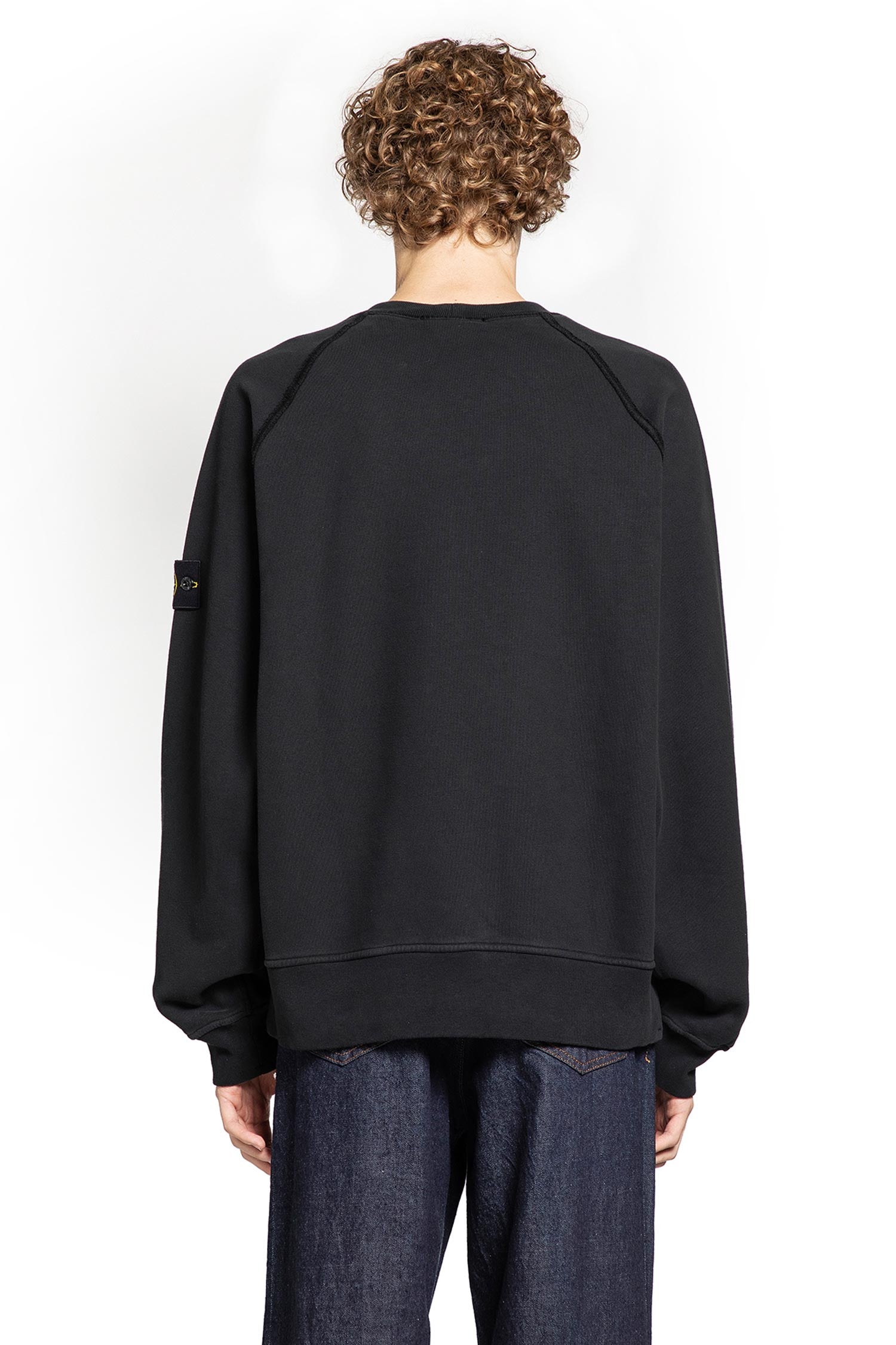 STONE ISLAND MAN BLACK SWEATSHIRTS