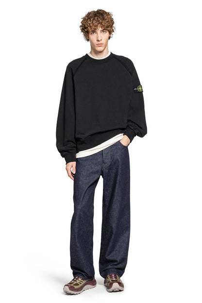 STONE ISLAND MAN BLACK SWEATSHIRTS