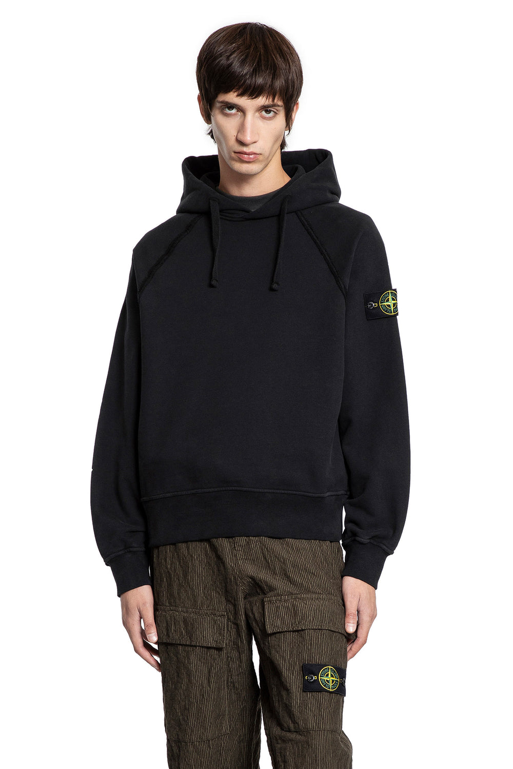 STONE ISLAND 6100023 Light Organic Cotton Fleece Hoodie man