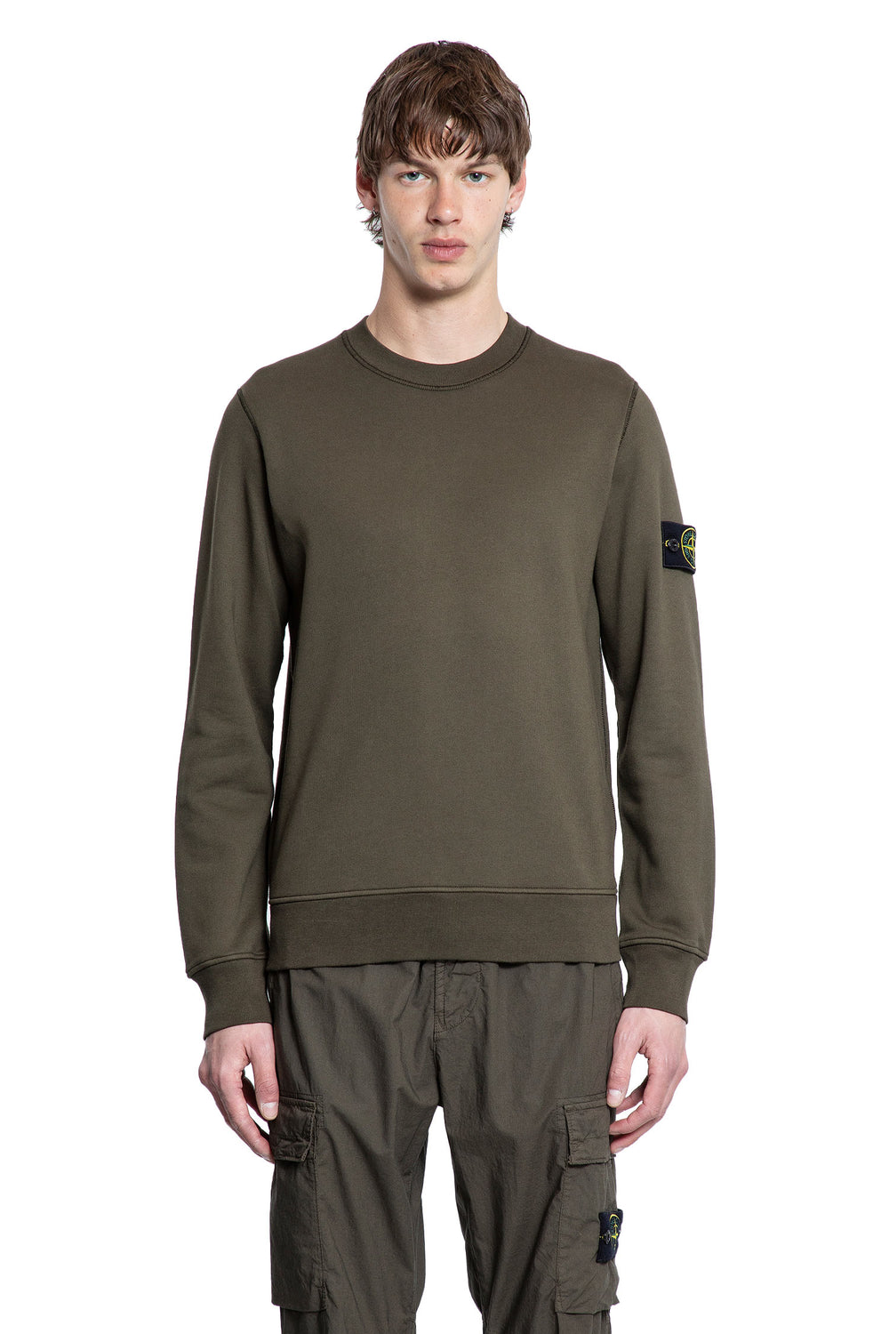 STONE ISLAND MAN GREEN SWEATSHIRTS