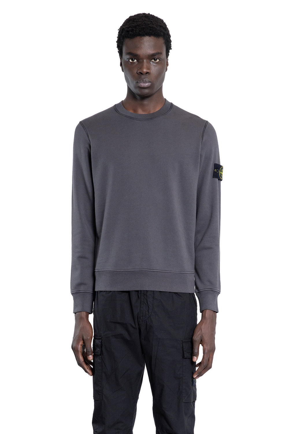 STONE ISLAND MAN GREY SWEATSHIRTS