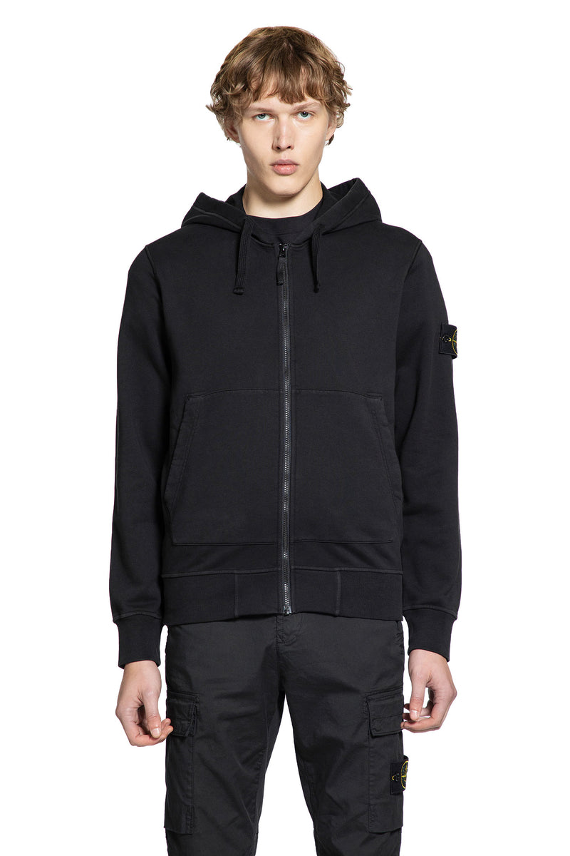 STONE ISLAND 6100061 Cotton Fleece Hooded Zip Sweatshirt man