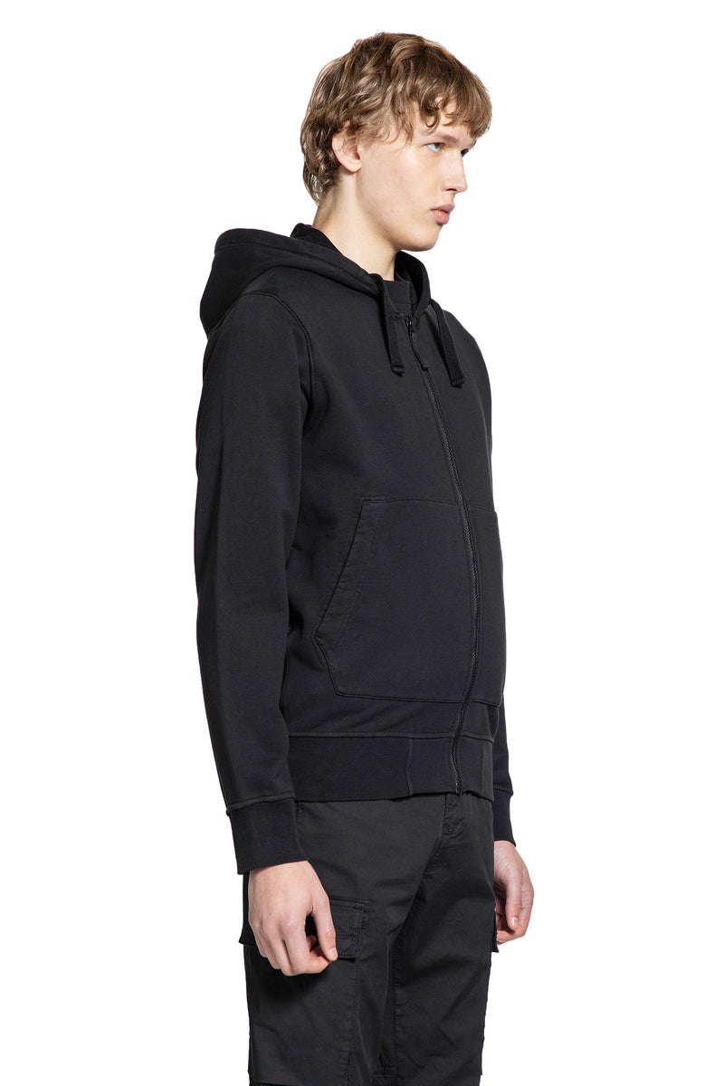 STONE ISLAND 6100061 Cotton Fleece Hooded Zip Sweatshirt man
