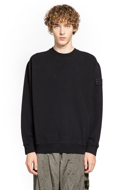 STONE ISLAND MAN BLACK SWEATSHIRTS