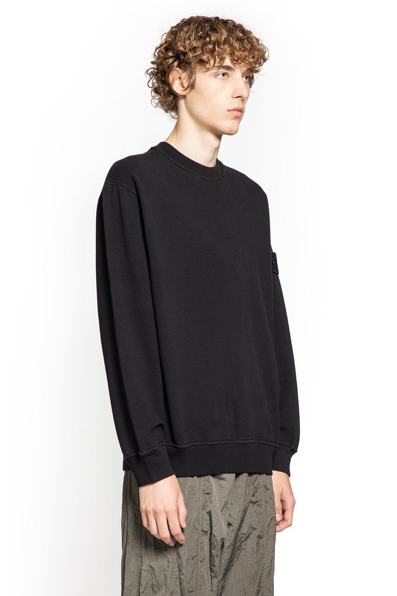 STONE ISLAND MAN BLACK SWEATSHIRTS
