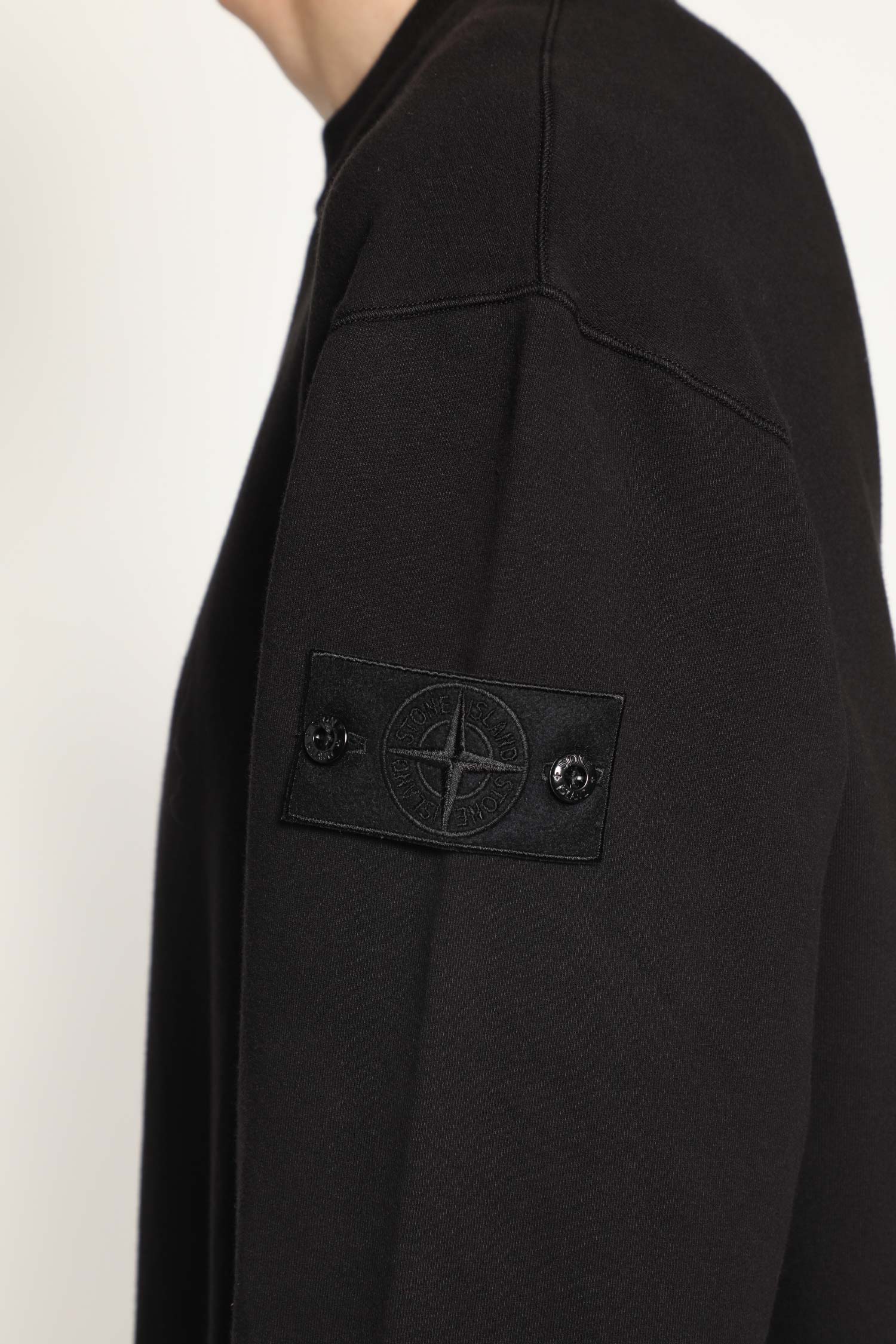 STONE ISLAND MAN BLACK SWEATSHIRTS