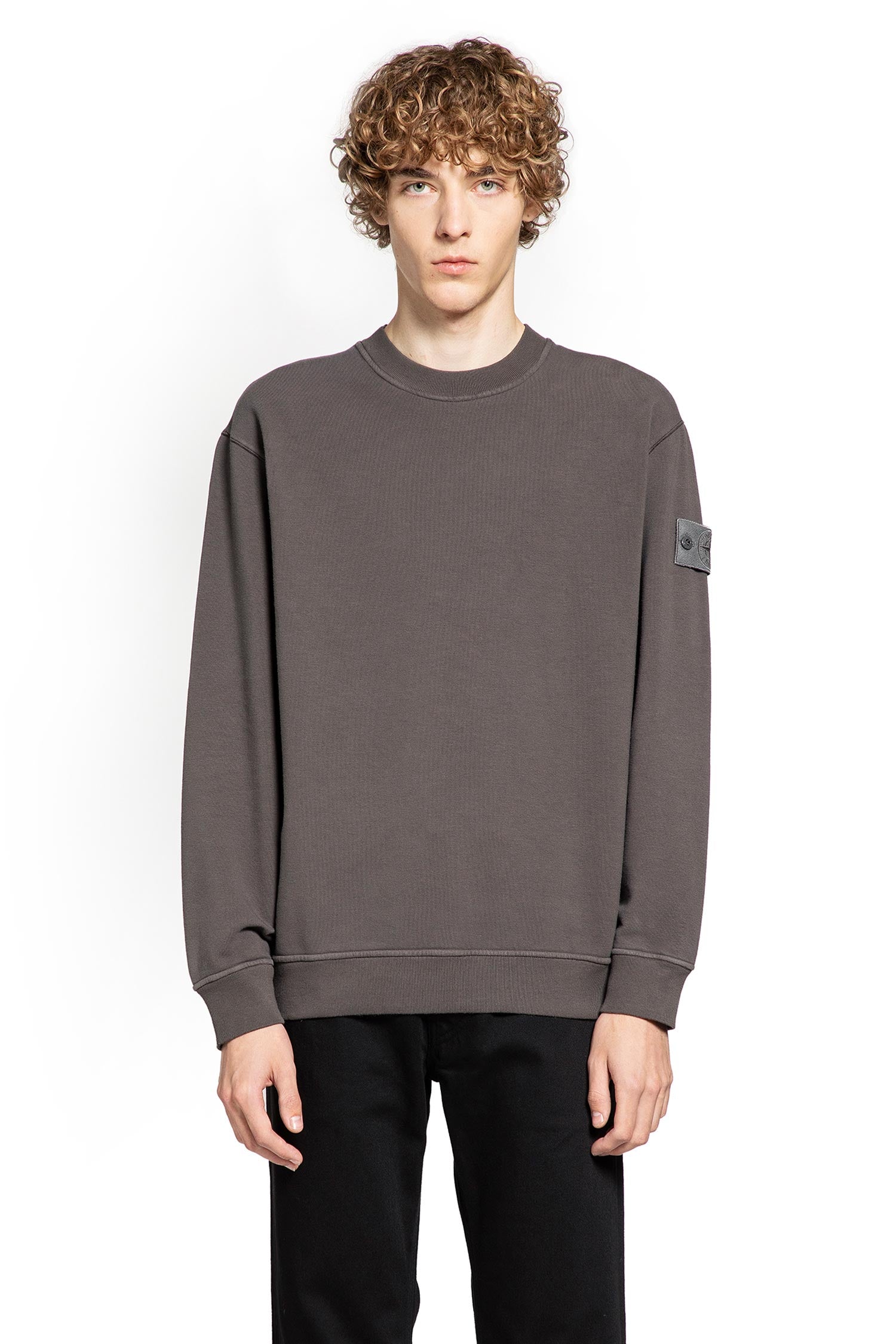 STONE ISLAND MAN GREY SWEATSHIRTS