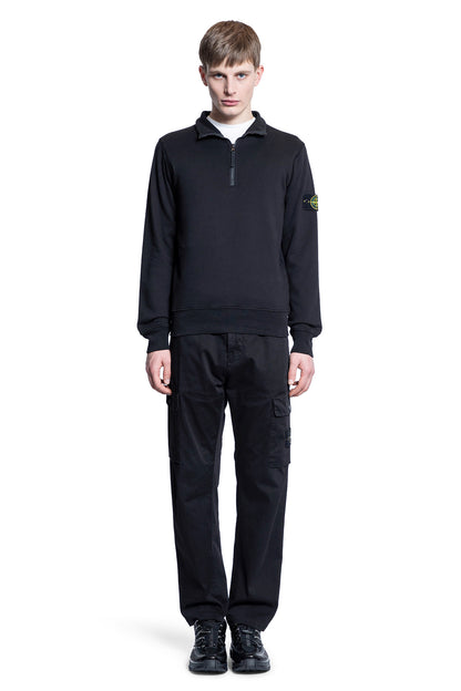 STONE ISLAND MAN BLACK SWEATSHIRTS