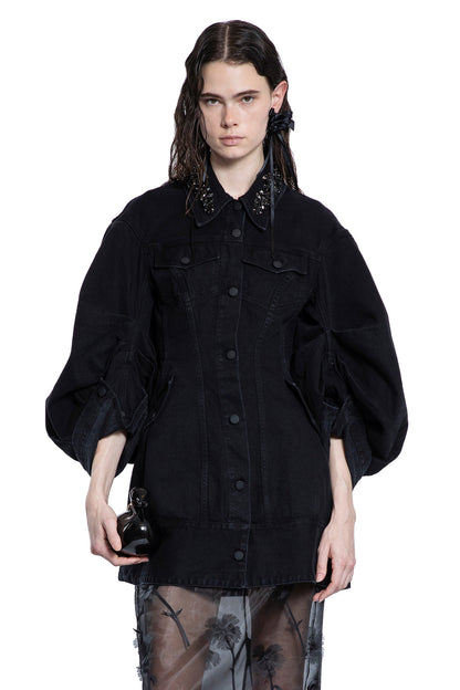 SIMONE ROCHA WOMAN BLACK COATS