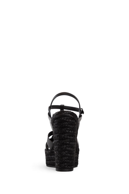 SAINT LAURENT WOMAN BLACK SANDALS & SLIDES