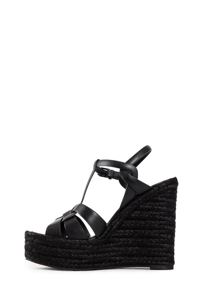 SAINT LAURENT WOMAN BLACK SANDALS & SLIDES