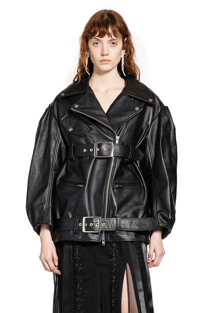 Puff Sleeve Multi Belt Biker Jacket