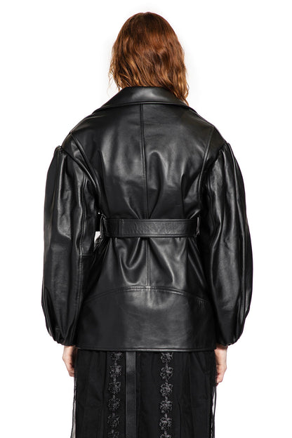Puff Sleeve Multi Belt Biker Jacket