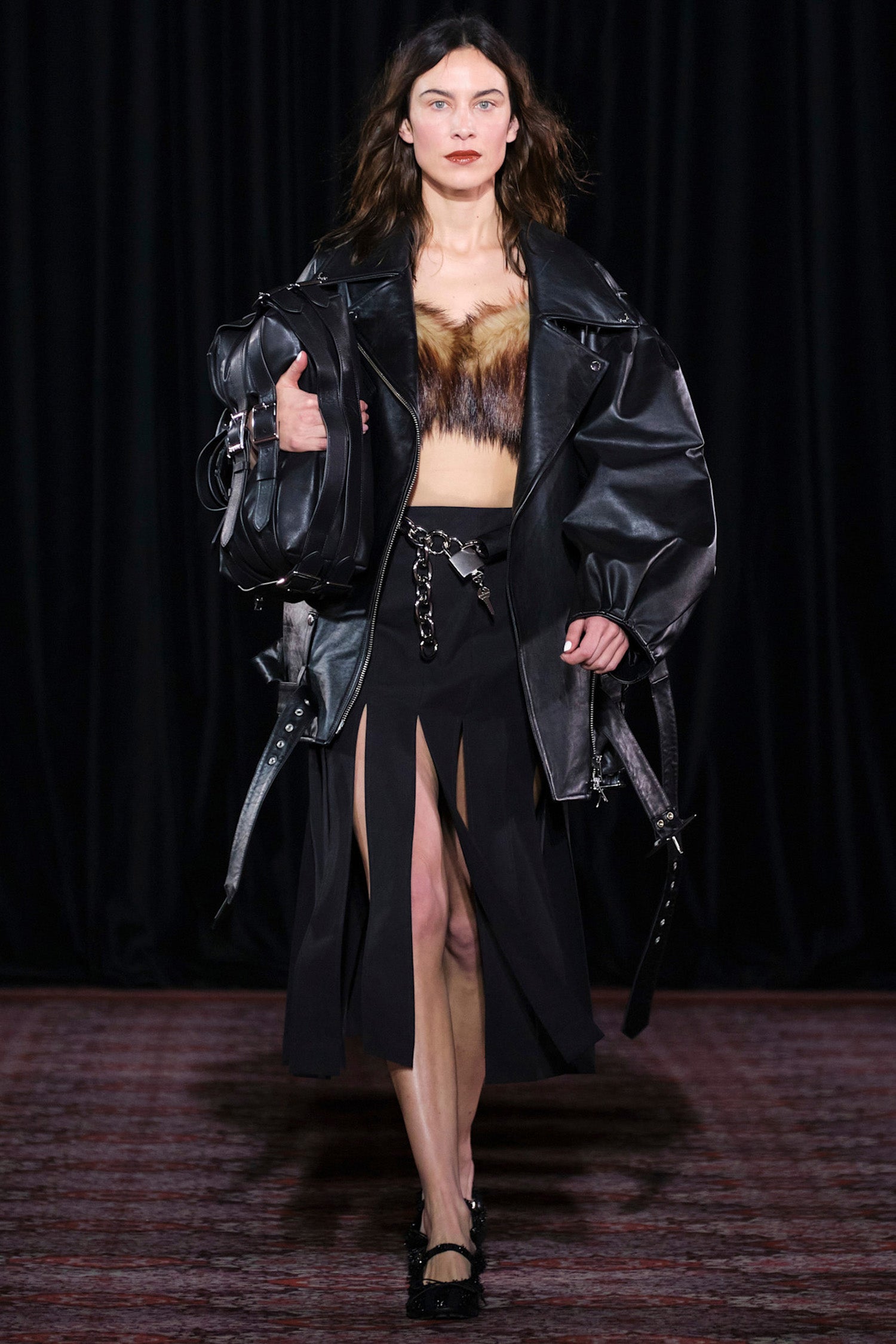 Puff Sleeve Multi Belt Biker Jacket