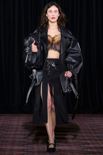 Puff Sleeve Multi Belt Biker Jacket