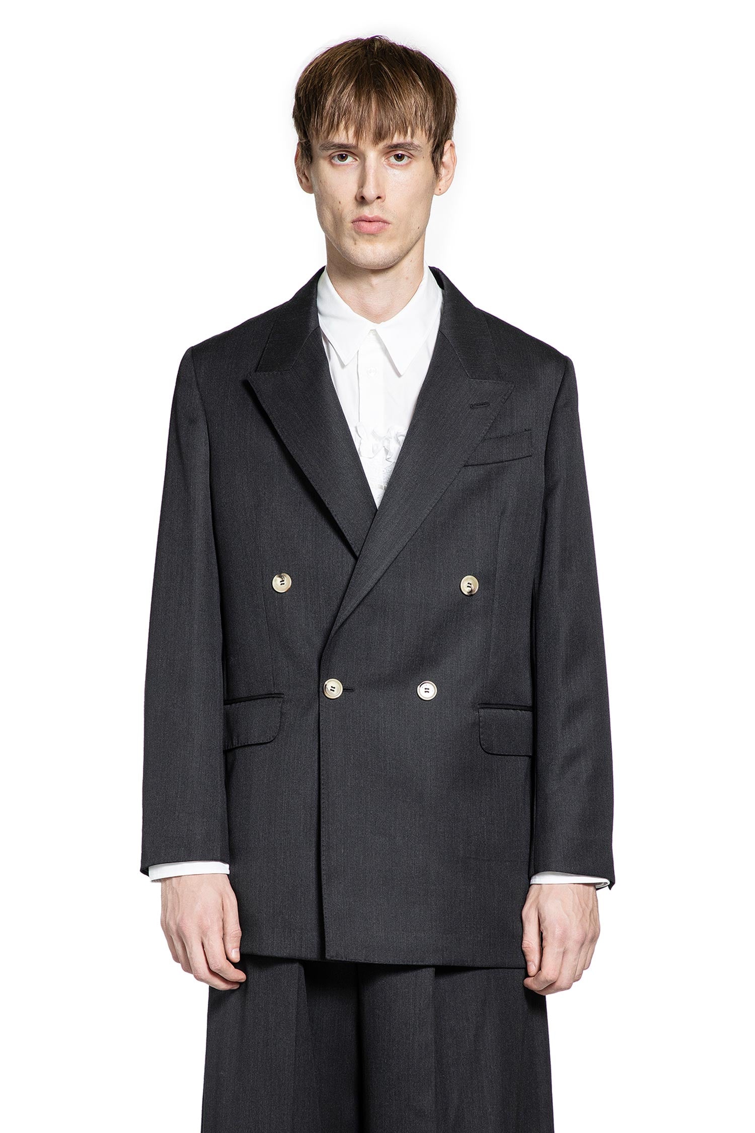 Double-Breasted Blazer with Daisy embroidery