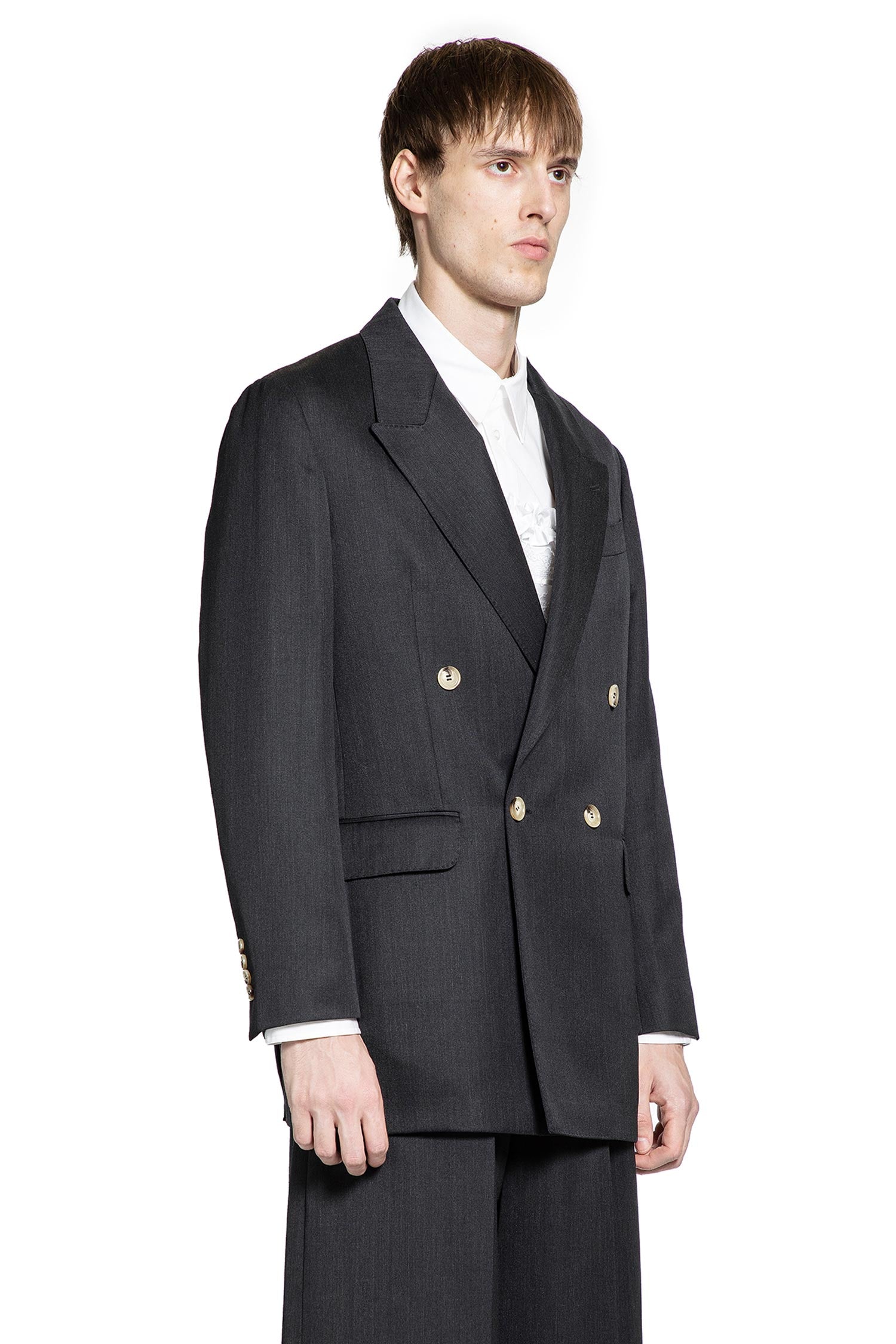 Double-Breasted Blazer with Daisy embroidery