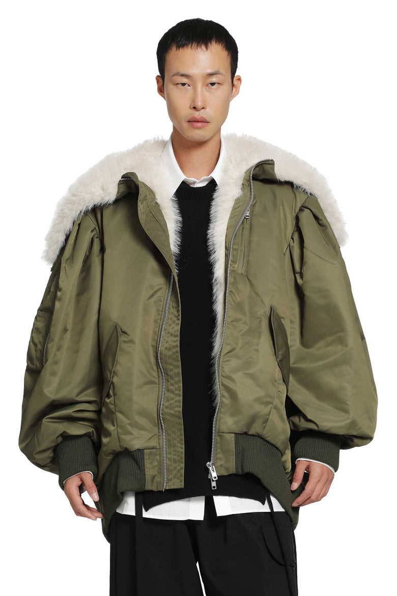 SIMONE ROCHA Oversized Split Hooded Bomber Jacket man