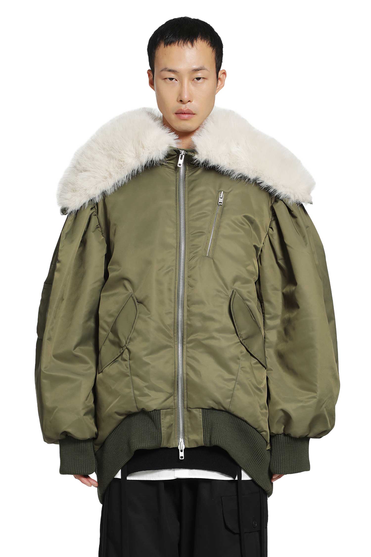 SIMONE ROCHA Oversized Split Hooded Bomber Jacket man