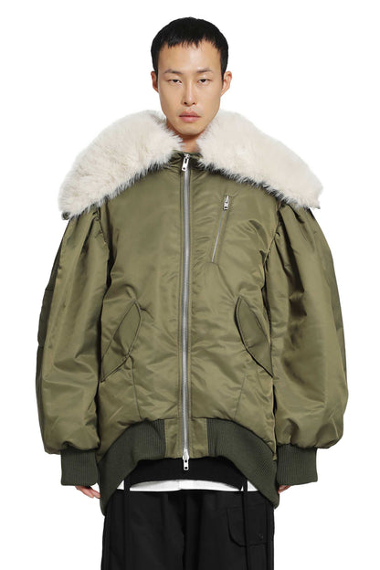 Oversized Split Hooded Bomber Jacket