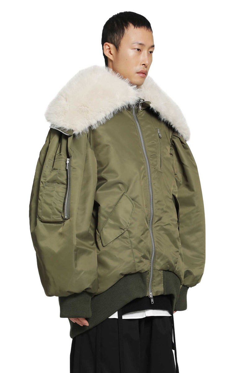 SIMONE ROCHA Oversized Split Hooded Bomber Jacket man