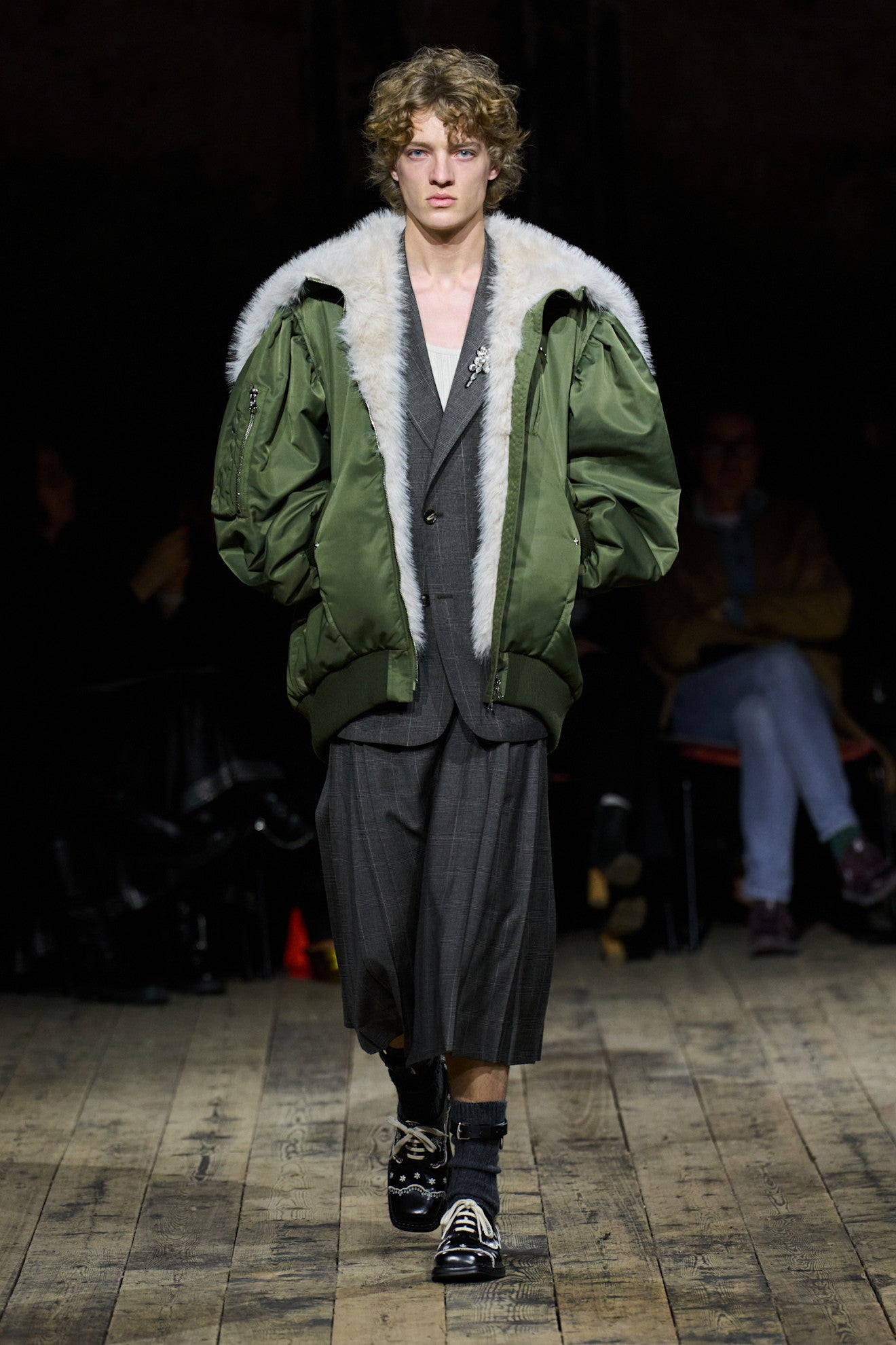 Oversized Split Hooded Bomber Jacket