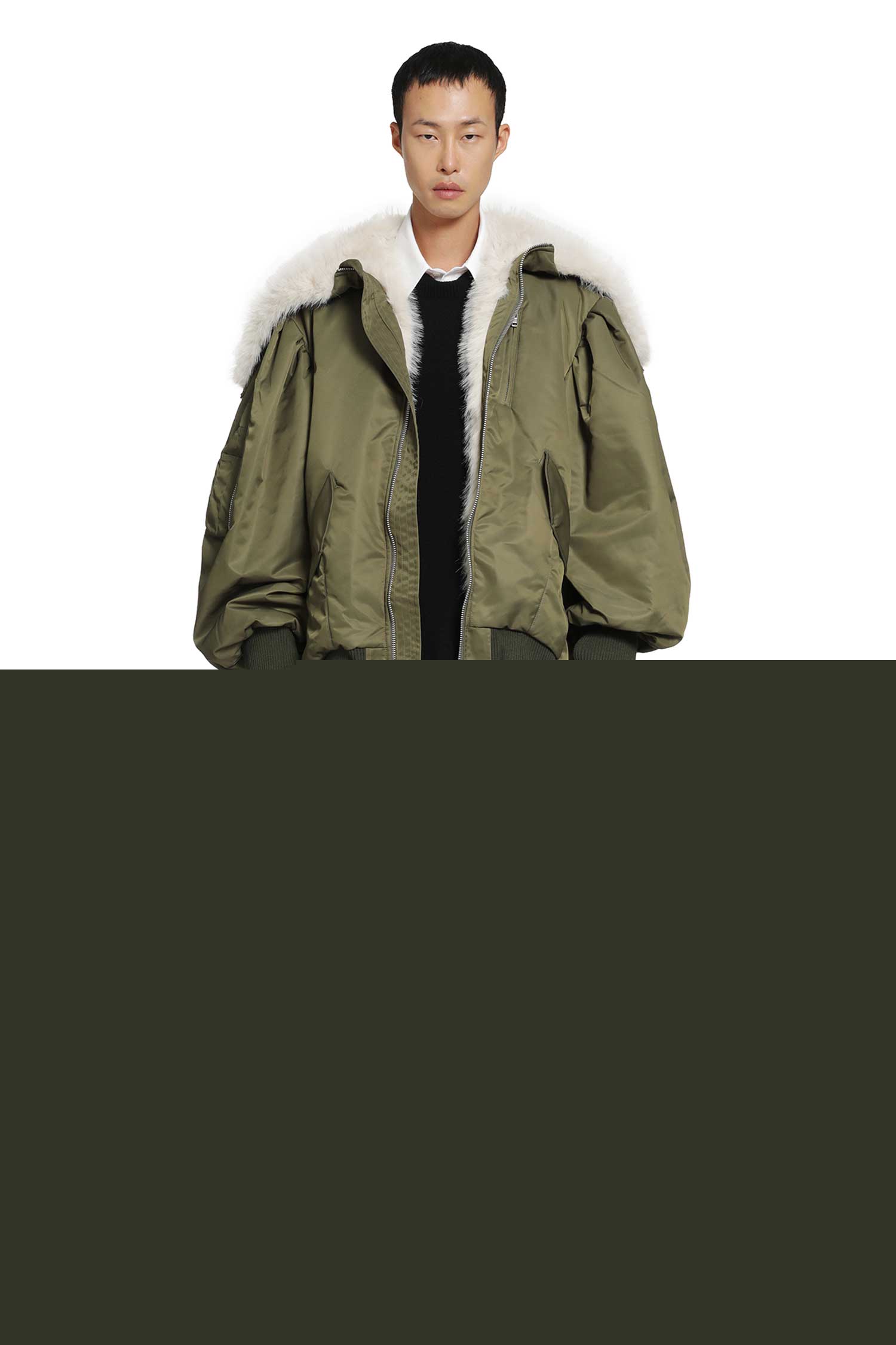 Oversized Split Hooded Bomber Jacket