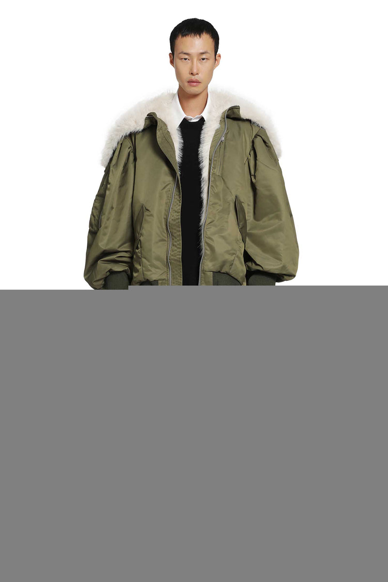 SIMONE ROCHA Oversized Split Hooded Bomber Jacket man