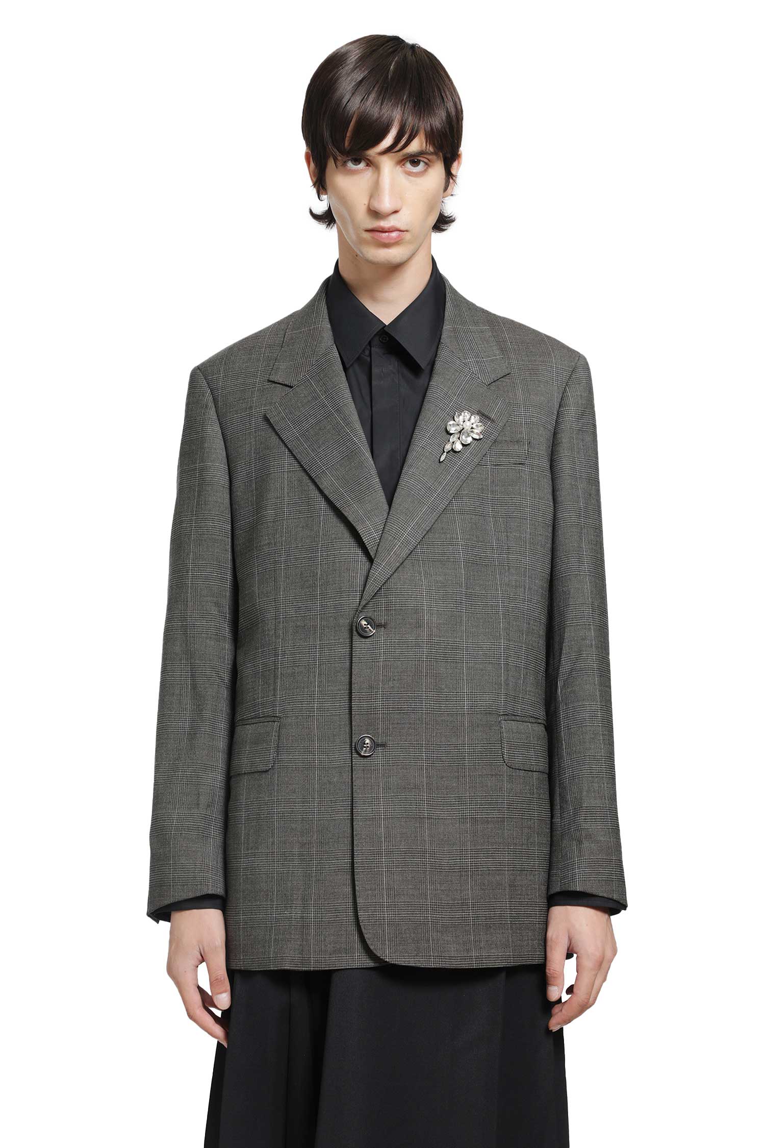 Notch Lapel Blazer with Embroidery