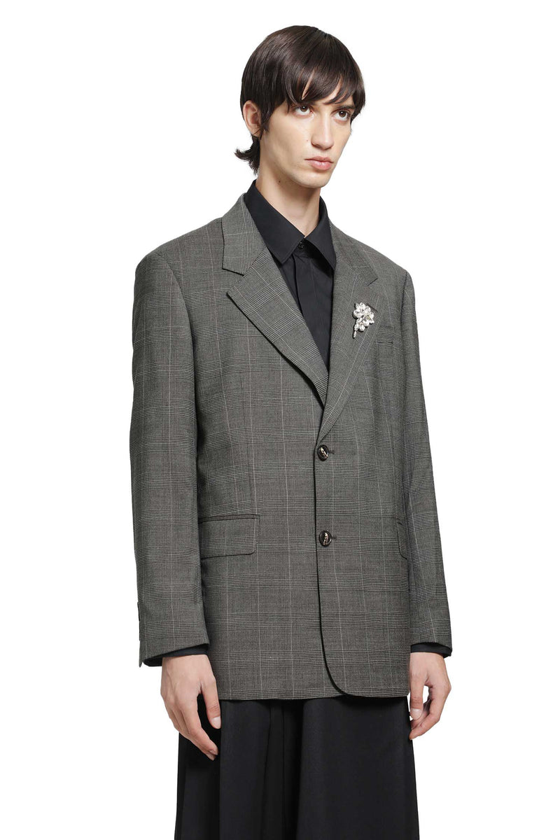 SIMONE ROCHA Notch Lapel Blazer with Embroidery man