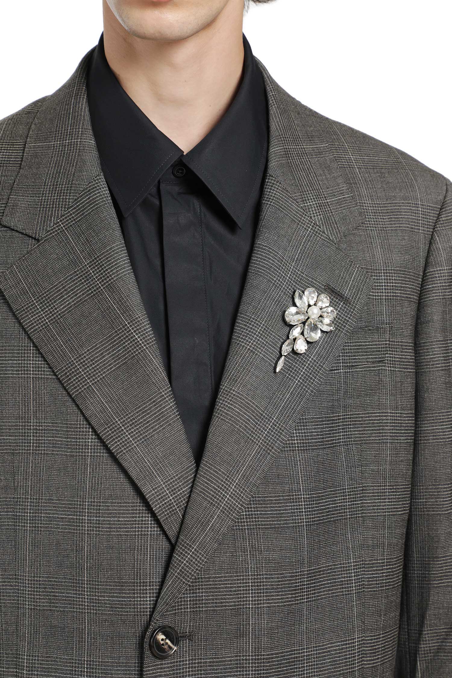 Notch Lapel Blazer with Embroidery