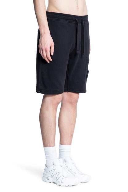 STONE ISLAND MAN BLACK SHORTS & SKIRTS