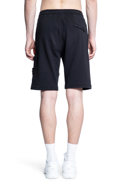 STONE ISLAND MAN BLACK SHORTS & SKIRTS