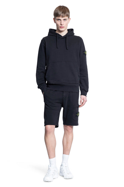 STONE ISLAND MAN BLACK SHORTS & SKIRTS