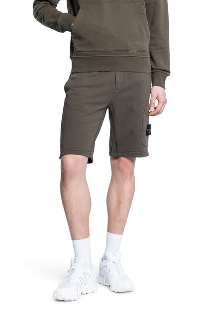 STONE ISLAND MAN BLACK SHORTS & SKIRTS