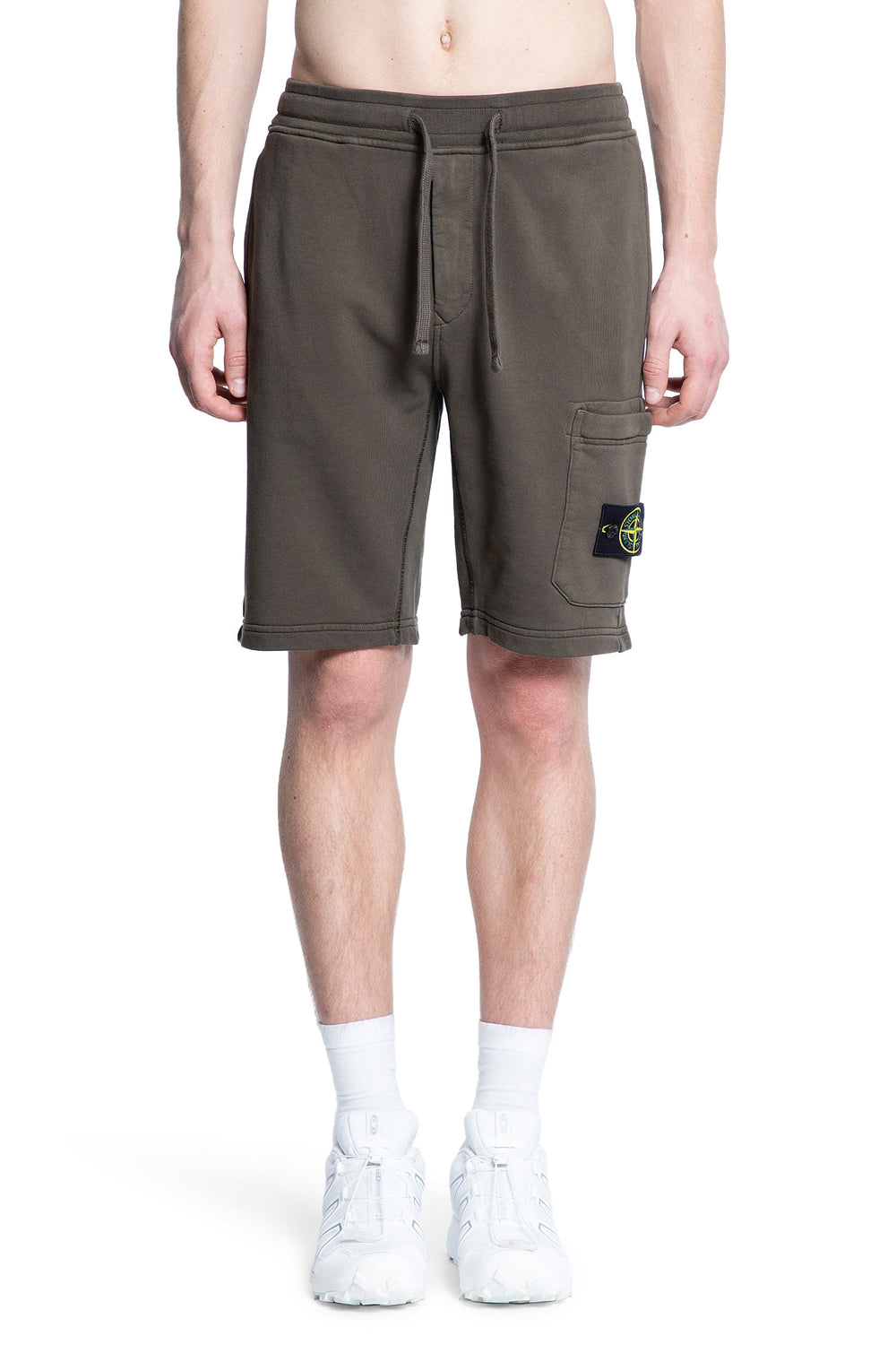 STONE ISLAND MAN BLACK SHORTS & SKIRTS