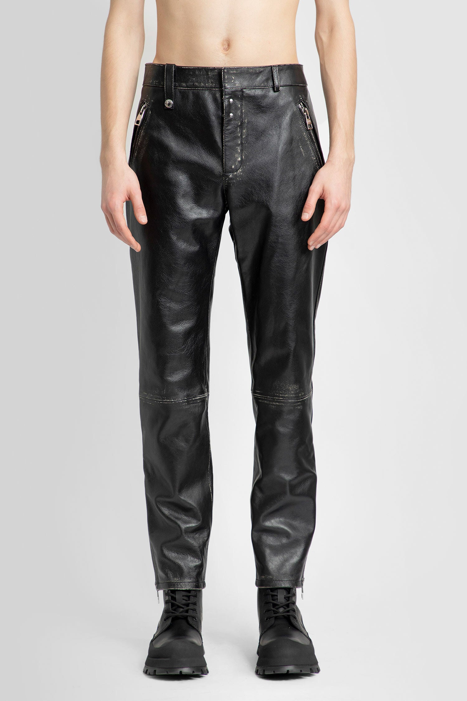 ALEXANDER MCQUEEN MAN BLACK TROUSERS