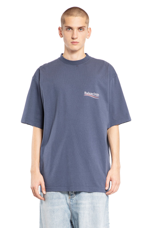 BALENCIAGA MAN BLUE T-SHIRTS & TANK TOPS