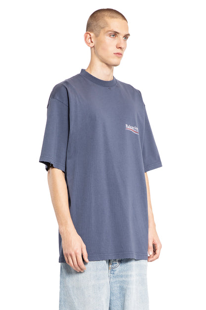 BALENCIAGA MAN BLUE T-SHIRTS & TANK TOPS