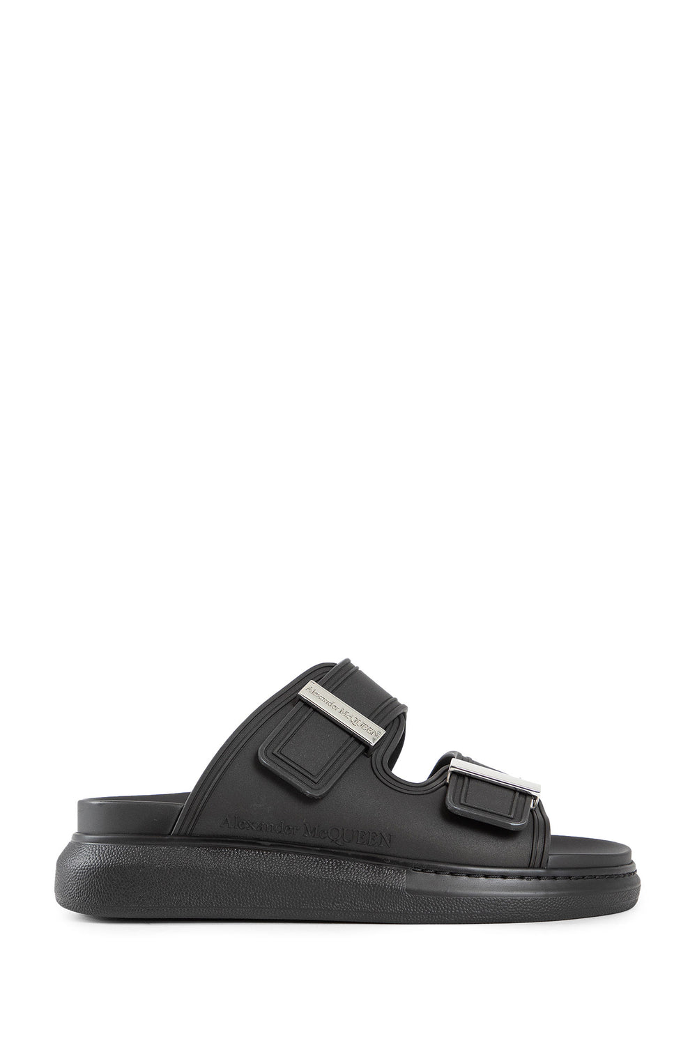 ALEXANDER MCQUEEN WOMAN BLACK SANDALS & SLIDES