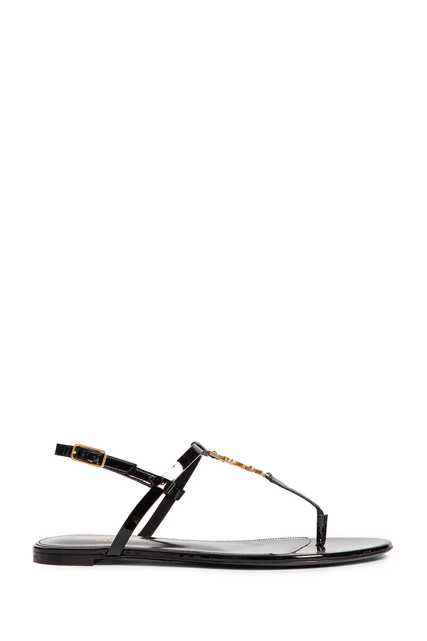 SAINT LAURENT WOMAN BLACK SANDALS & SLIDES - Antonioli.eu