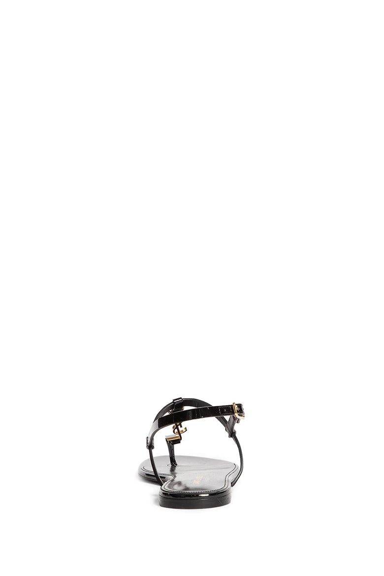 SAINT LAURENT WOMAN BLACK SANDALS & SLIDES - Antonioli.eu