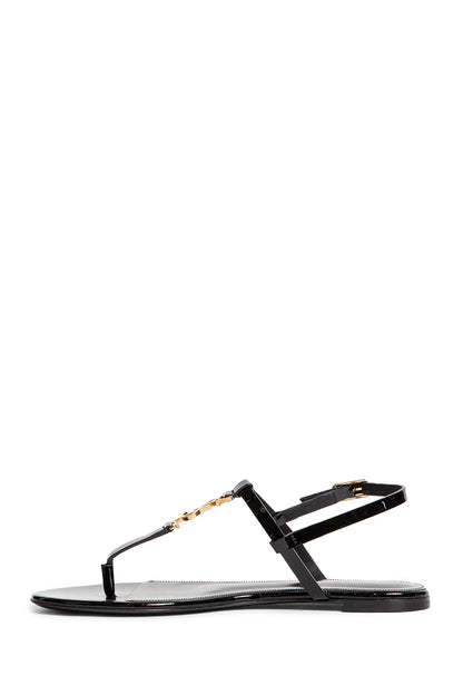 SAINT LAURENT WOMAN BLACK SANDALS & SLIDES - Antonioli.eu