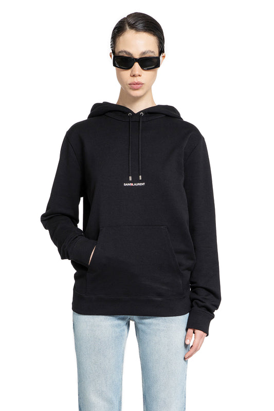 SAINT LAURENT WOMAN BLACK SWEATSHIRTS