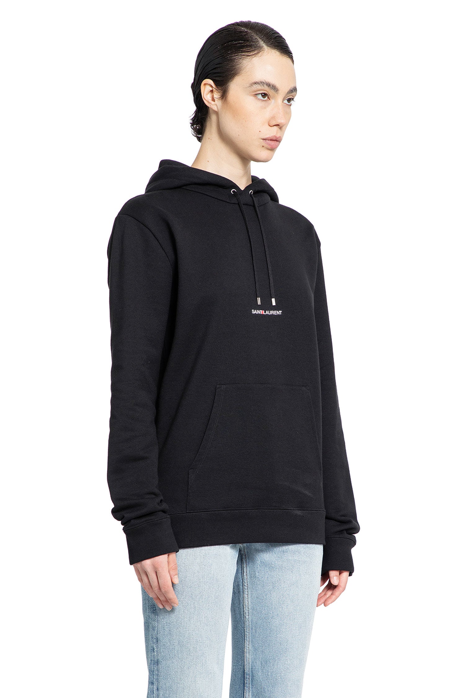 SAINT LAURENT WOMAN BLACK SWEATSHIRTS