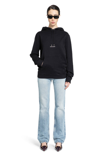 SAINT LAURENT WOMAN BLACK SWEATSHIRTS