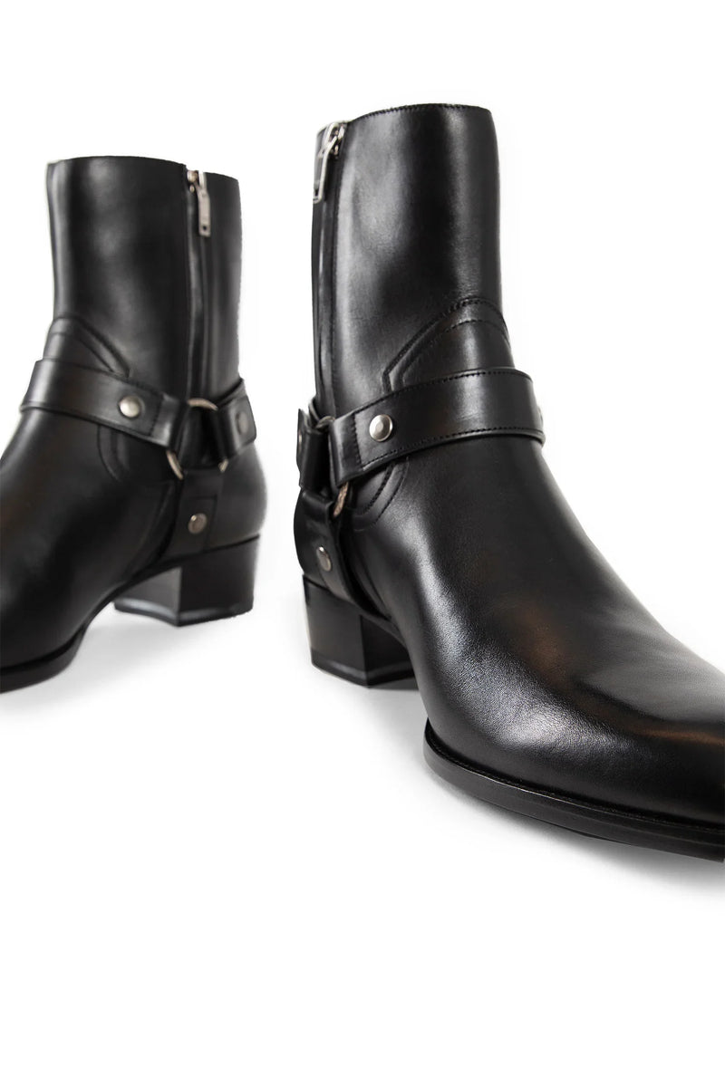Wyatt harness boots in smooth leather - Antonioli.eu