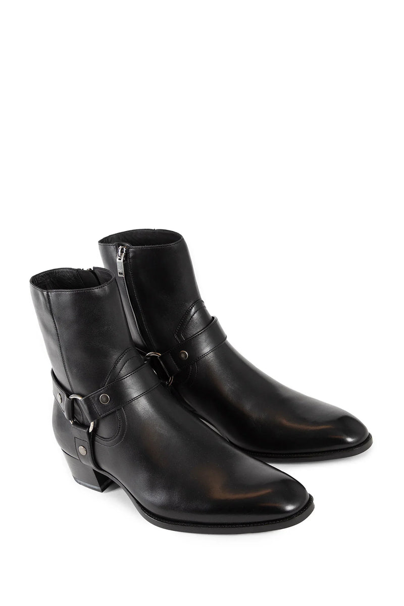 Wyatt harness boots in smooth leather - Antonioli.eu