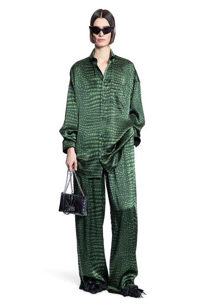 BALENCIAGA WOMAN GREEN TROUSERS